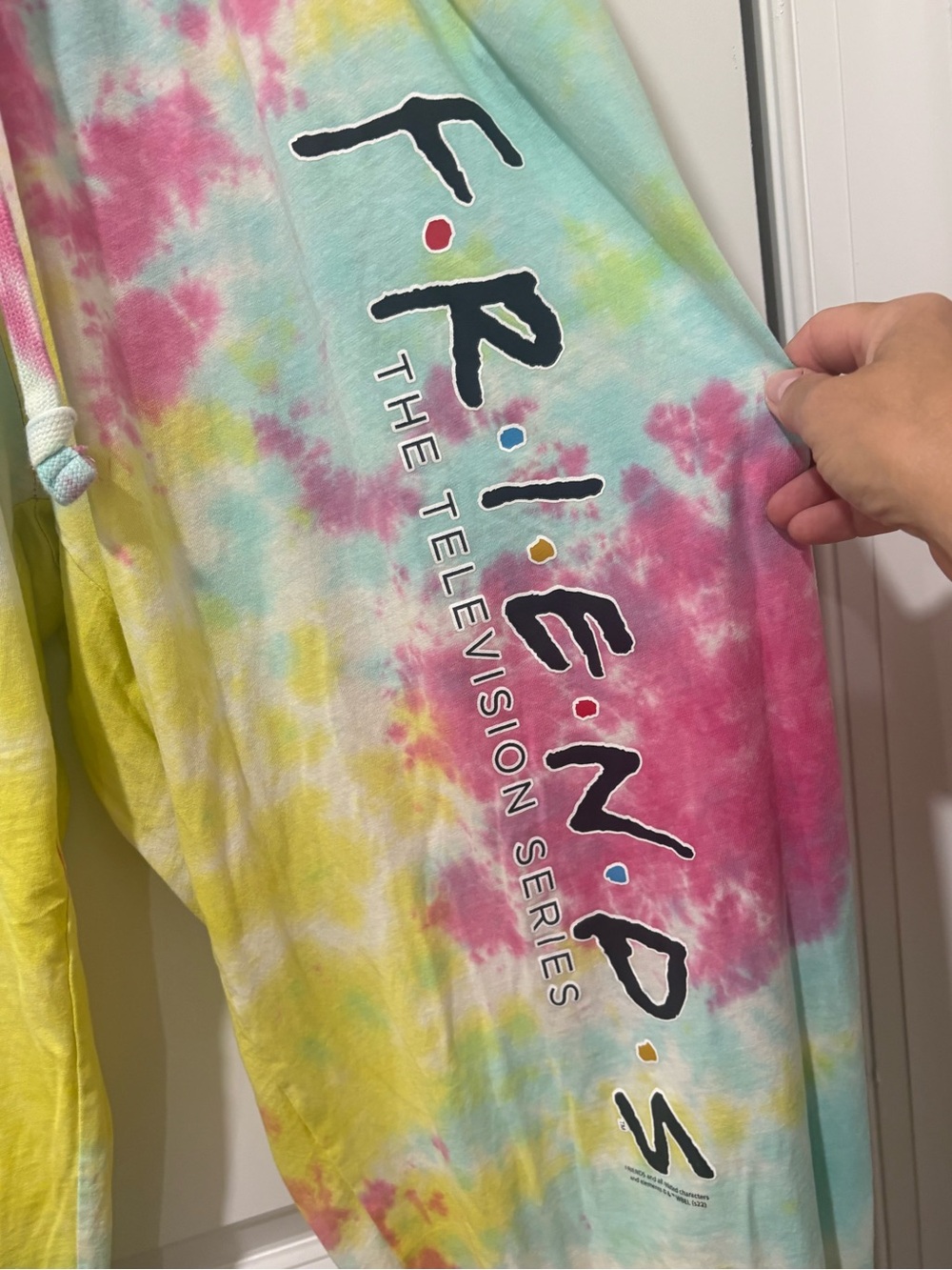 FRIENDS Tie-Dye Kids Hoodie - Pink, Yellow, Blue, Cream